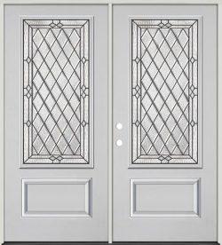 Diamond 3/4 Lite Fiberglass Prehung Double Door Unit #274