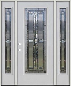 Full Lite Fiberglass Prehung Door Unit with Sidelites #297