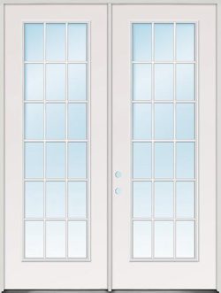 8'0" Tall 18-Lite Fiberglass Patio Door Unit