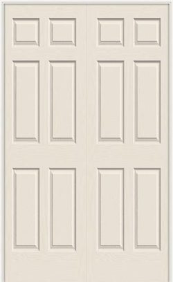 6'8" 6-Panel Textured Molded Interior Prehung Double Door Unit