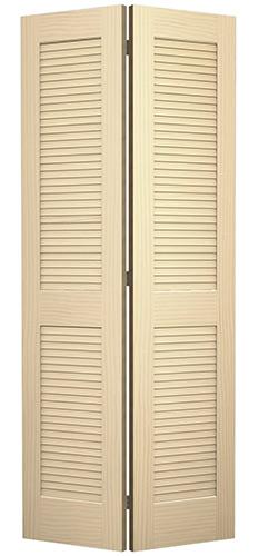 6'8" Tall Traditional Louver Louver Pine Interior Wood Bifold Doors