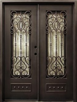 62" x 81" Baton Rouge Iron Prehung Double Door Unit