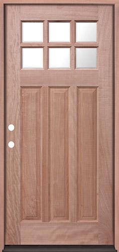 Craftsman 6-Lite Mahogany Prehung Wood Door Unit #UM43