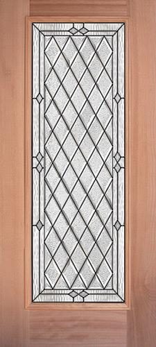 Diamond Full Lite Mahogany Wood Door Slab #294