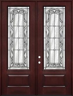 8'0" Tall 3/4 Lite Pre-finished Fiberglass Double Door Unit #292