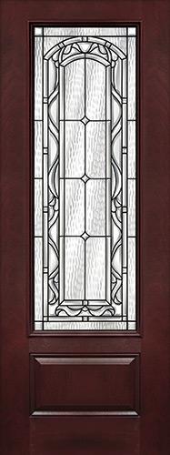 8'0" Tall 3/4 Lite Pre-finished Fiberglass Wood Door Slab #292