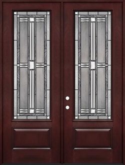 8'0" Tall 3/4 Lite Pre-finished Fiberglass Double Door Unit #297