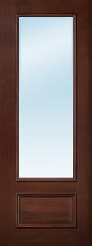 8'0" Tall 3/4 Lite Clear Low-E Pre-finished Mahogany Wood Door Slab