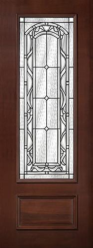 8'0" Tall 3/4 Lite Pre-finished Mahogany Wood Door Slab #292