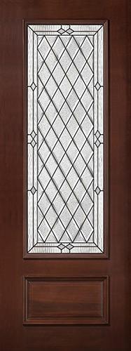 8'0" Tall Diamond 3/4 Lite Pre-finished Mahogany Wood Door Slab #294