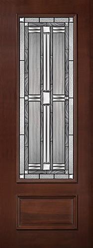 8'0" Tall 3/4 Lite Pre-finished Mahogany Wood Door Slab #297