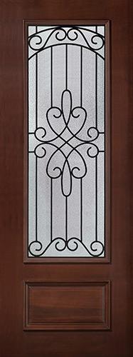 8'0" Tall 3/4 Lite Pre-finished Mahogany Wood Door Slab #299