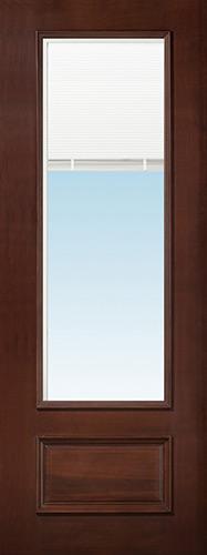 8'0" Tall 3/4 Mini-blind Pre-finished Mahogany Wood Door Slab