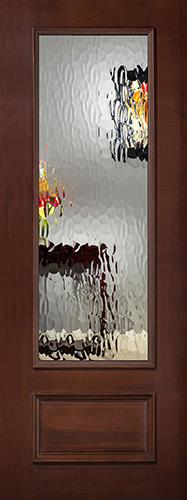 8'0" Tall Privacy Glass 3/4 Lite Pre-finished Mahogany Wood Door Slab