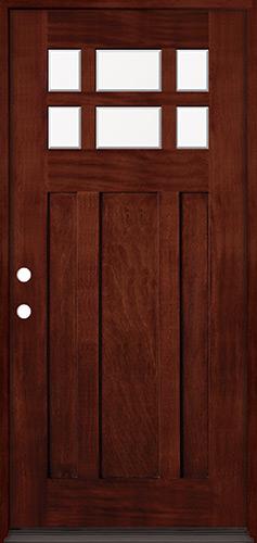 6-Lite Craftsman Mahogany Prehung Wood Door Unit #43