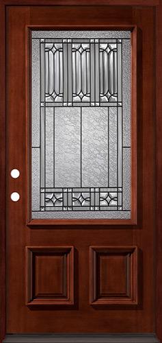 3/4 Lite Mahogany Prehung Wood Door Unit #53