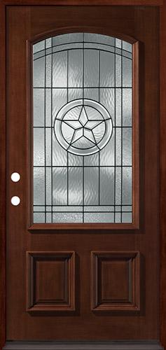 Texas Star 3/4 Arch Mahogany Prehung Wood Door Unit #50