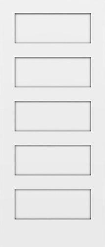 7'0" Tall Wide Modern 5-Panel Primed Barn Door Slab