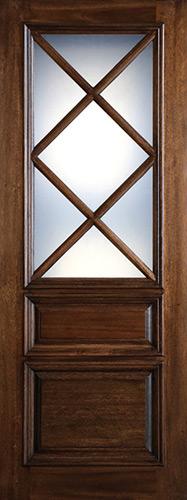 Preston 36" x 8'0" 7-Lite Low-E Mahogany Wood Door Slab