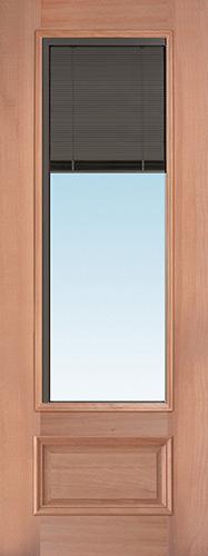 Slate 8'0" Tall 3/4 Mini-blind Mahogany Wood Door Slab