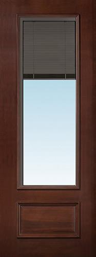 Slate 8'0" Tall 3/4 Mini-blind Pre-finished Mahogany Wood Door Slab